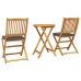 Conjunto de Bistro de Jardín  de 3 Piezas - Madera de Acacia Sólida