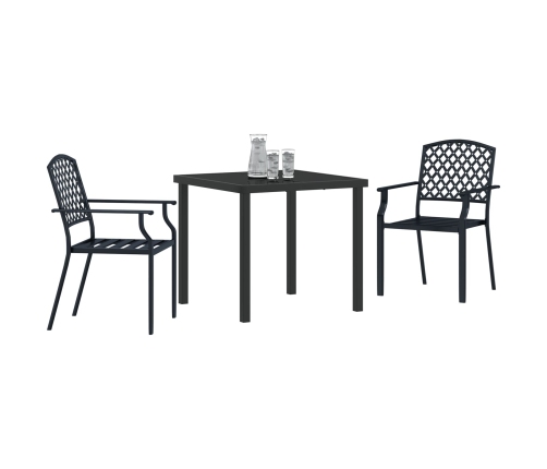 Juego de Comedor de Jardín de 3 Piezas de Acero Antracita