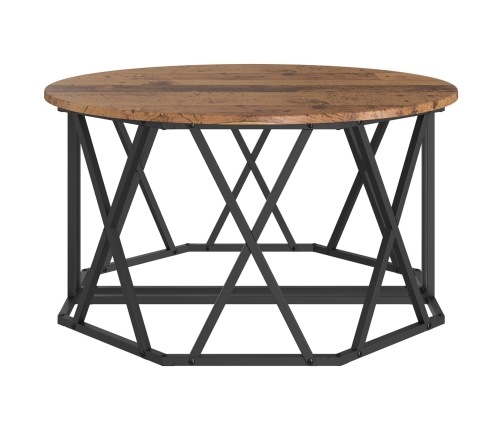 Mesa de café  de madera vieja 80x80x42 cm de madera compuesta