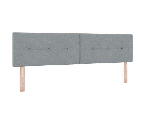 Cabecero de  con botones en gris claro de 180 cm de tela