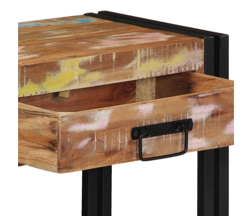 Mesa Consola  Multicolor de Madera Recuperada Sólida y Metal