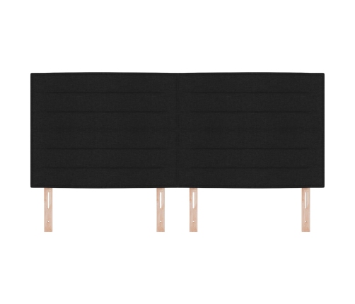 cabecero  Diseño de Líneas Negro 200 cm Tela