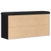 Banco de Almacenamiento  Negro de Roble 100x30x48 cm de Madera Elaborada