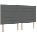 Cama con Base de Muelles  con Colchón Gris Oscuro Super King Tela