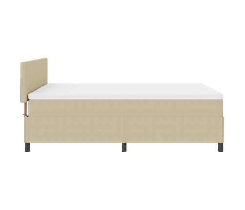 Cama con Base de Muelles  con Colchón Verde Claro Gris 140x200 cm Tela de Corduroy
