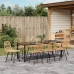 Conjunto de Comedor de Jardín  de 9 Piezas Marrón Poliratán
