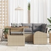 Set de Comedor para Jardín  de 5 Piezas con Cojines Beige de Poliéster y Ratán
