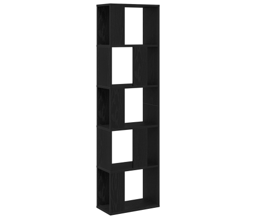 Estantería  de 5 niveles en roble negro 45x23,5x162,5 cm de madera elaborada