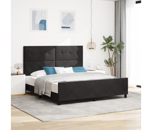 Estructura de Cama de Terciopelo Negro  180x200 cm