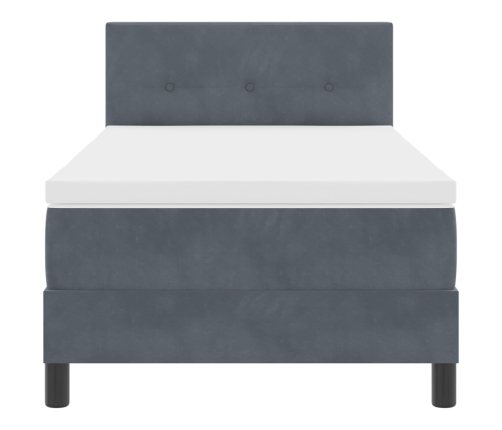 Cama con Somier y Colchón  Gris Oscuro 90x200 cm de Terciopelo