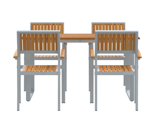 Conjunto de Comedor de Jardín  Conjunto de 5 Gris Acero Duradero