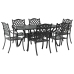Set de 4 Negro Aluminio Fundido 6 Personas Asientos Múltiples