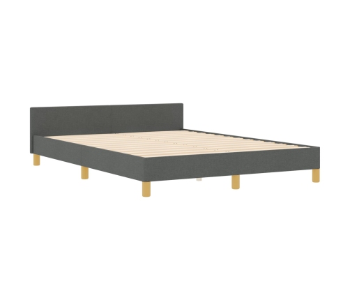 Estructura de Cama de Tela Gris Oscuro 140x200 cm