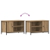 Cabinet de TV  de roble artesanal 80x40x50 cm de madera procesada y acero
