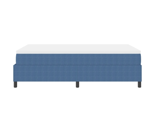 Cama Box Spring  con Colchón Azul 120x200 cm Tela de Corduroy