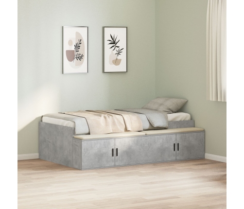 Marco de cama  gris concreto 75x190 cm