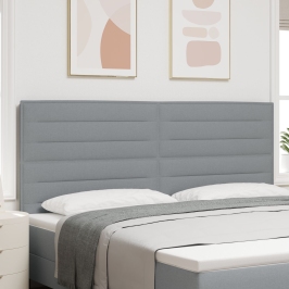 Cabecero  Diseño de Líneas Gris Claro 200 cm Tela