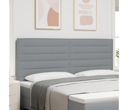 Cabecero  Diseño de Líneas Gris Claro 200 cm Tela