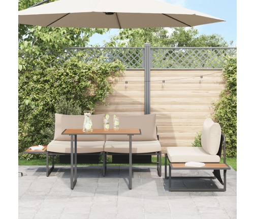 Mesa de Jardín  Marrón 100x55x70 cm DPC y Acero