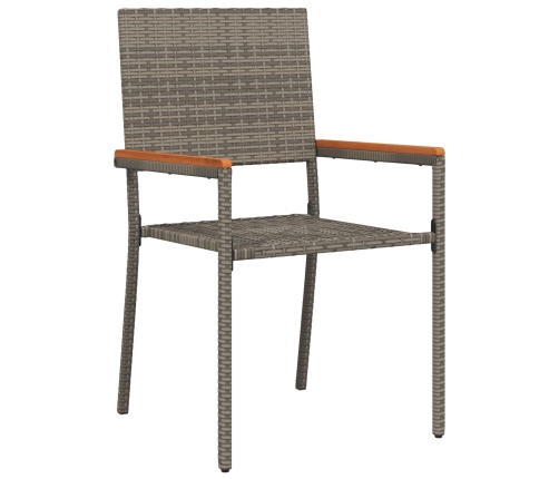 Conjunto de Comedor de Jardín de 7 Piezas  Gris Ratán Polímero
