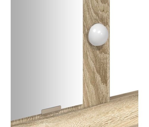 Mesa de Tocador  con Luces LED Sonoma Roble 79x41x140 cm