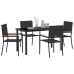 Conjunto de Comedor de Jardín de 5 Piezas Negro de Poliratán