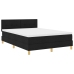 Cama con Somier  con Colchón Negro 160x200 cm Tela