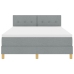 Cama con Box Spring  con Colchón Gris Claro 140x190 cm Tela