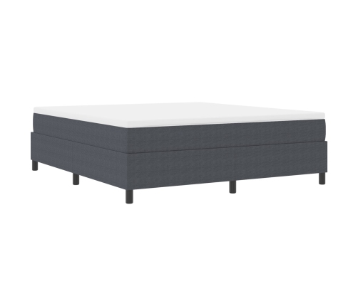 Cama con somier  con colchón gris oscuro super king tela de corduroy