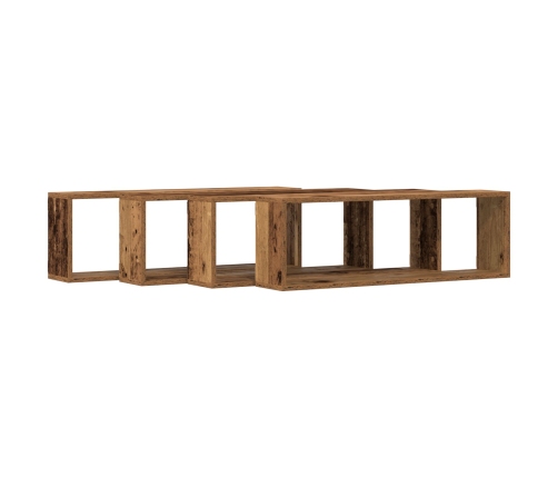 Estanterías de pared  4 pcs Madera antigua 80x15x26 cm Madera trabajada