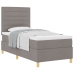 Cama con Box Spring  con Colchón Taupe 100x200 cm Tela