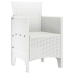Silla de Jardín  Juego de 4 Blanco Poliratán Estándar Ligero