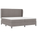 Cama con somier  y colchón taupe 200x200 cm en tela