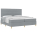 Cama Base Tapizada con Colchón Gris Claro 200x200 cm Tela