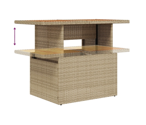Conjunto de Sofás de Jardín  8 Piezas Beige, Blanco
