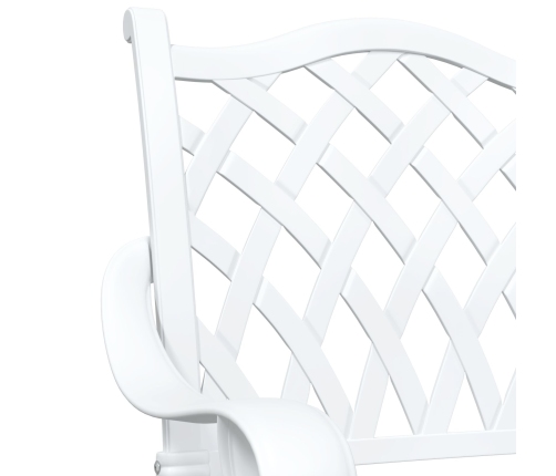 Conjunto de Bistro de Jardín de 3 Piezas  de Aluminio Fundido Blanco