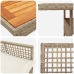 Conjunto de Comedor de Jardín  de 5 Piezas con Cojines Beige Polirratán