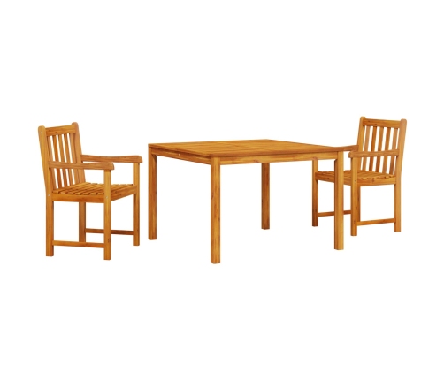 Conjunto de Comedor de Jardín de 3 Piezas en Madera Sólida de Acacia