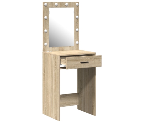 Tocador  con luces LED Roble Sonoma 50x41x135 cm
