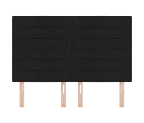 Cabecera  diseño de líneas LED negra 160 cm tela