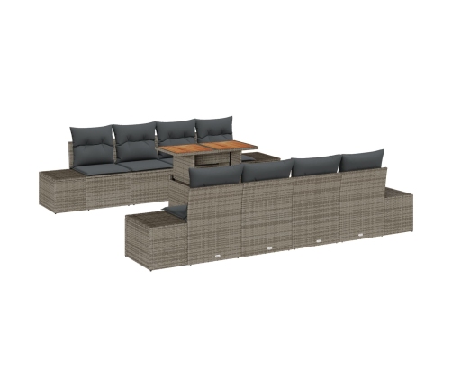 Conjunto de Sofás de Jardín  Juego de 7 Marrón Ratán
