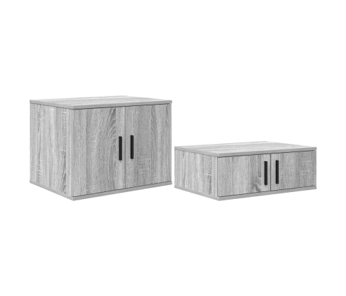 Cama de Almacenamiento Gris Sonoma Madera Engineered 90 x 200 cm