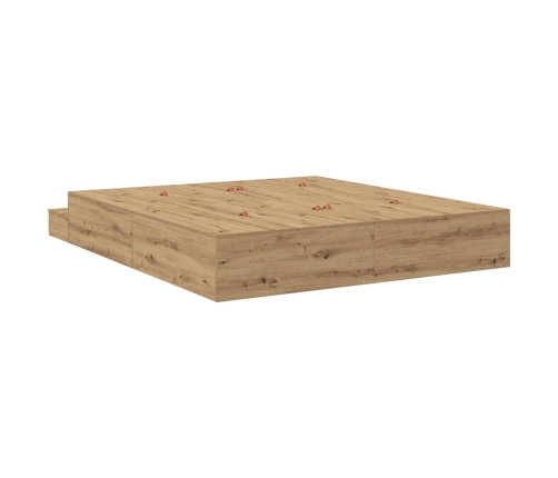 Marco de cama con almacenamiento  Roble artesanal Madera maciza