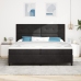 Cama Box Spring  con colchón Negro 200x200 cm Terciopelo