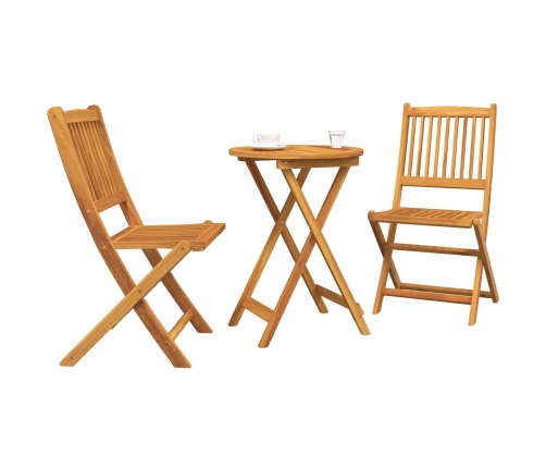 Conjunto de Bistro de Jardín de 3 Piezas  de Madera Sólida de Acacia