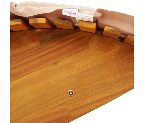 Tumbona de sol Set de 2 Beige Madera y tela tapizada Grande