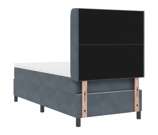 Cama con Box Spring y Colchón  Gris Oscuro 100x200 cm de Terciopelo