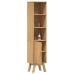 gabinete de baño  marrón 35x30x159 cm de madera maciza de pino
