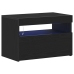 Mueble de TV  con luces LED Negro Roble 60x35x40 cm de madera