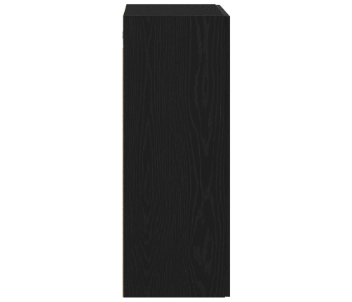 Gabinete Montado en la Pared  Negro Roble 69,5x34x90 cm Madera Ingeniería